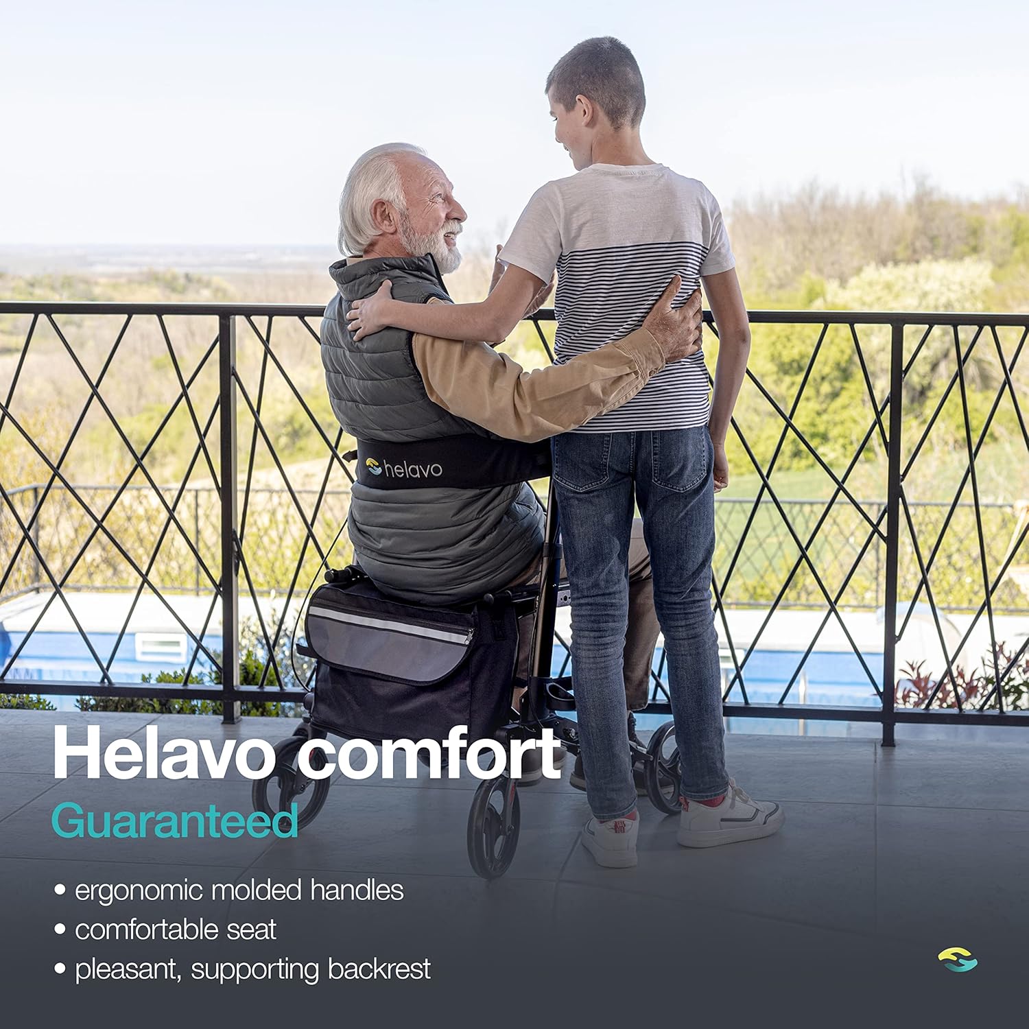 Helavo Foldable Rollator with Seat - Lightweight Aluminum Rolling Walker for Seniors and Adults : Health & Household