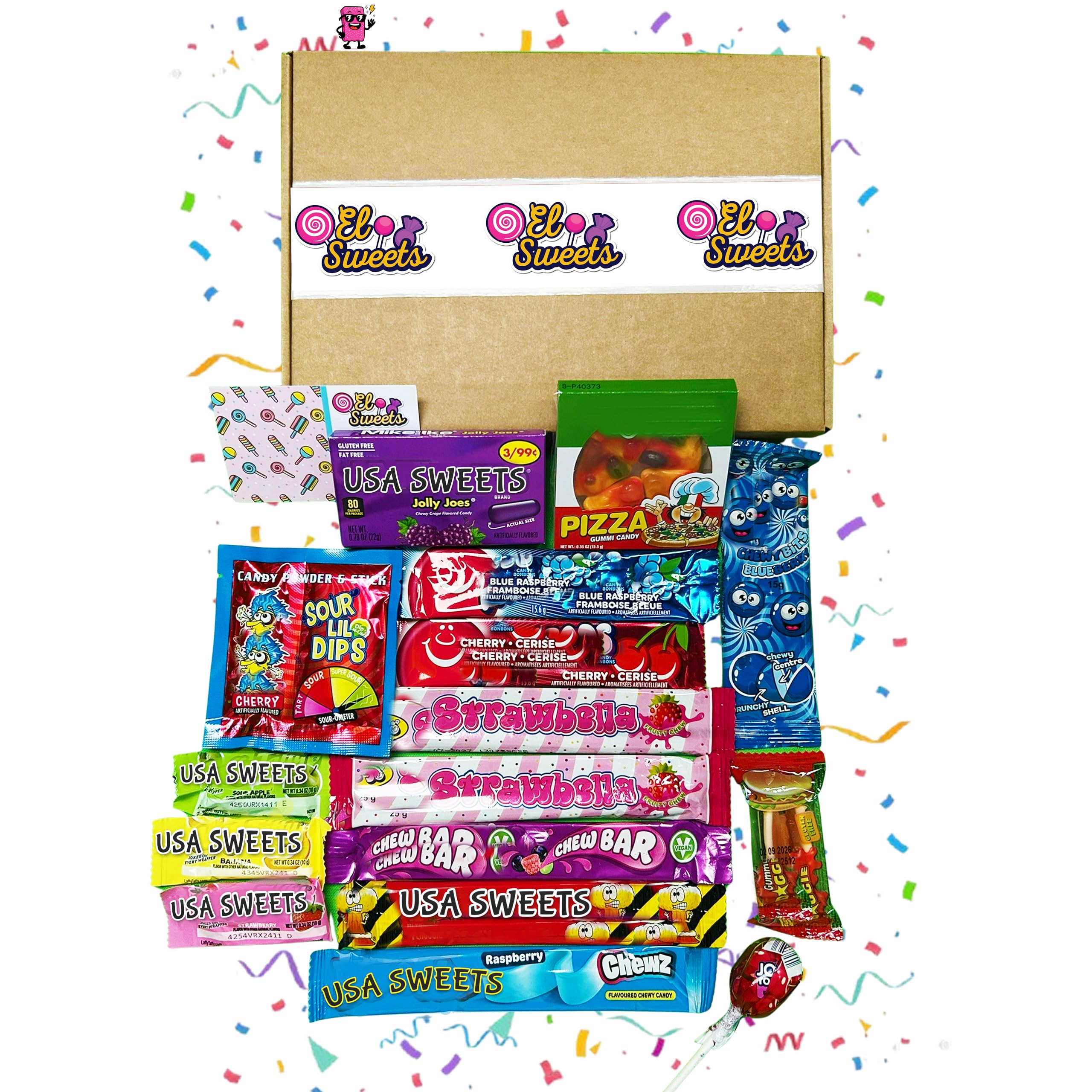 American & International Candy Gift Box – Mixed Chewy, Sour & Fizzy Treats – Perfect Snack Hamper Gift