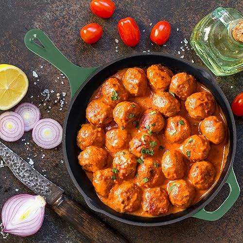 Miniatura 8 de Utopia Kitchen Sartén para saltear  Sartén para chefs, sartén de hierro fundido pre-sazonado  Sartén de 10.25 pulgadas  Utensilios de cocina seguros