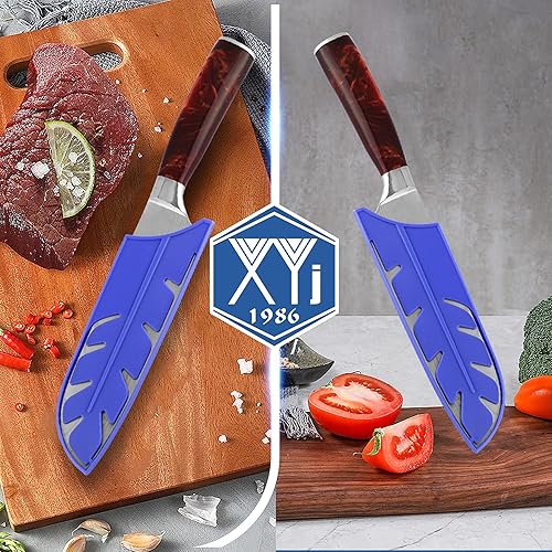 Vista 146 de XYJ Juego de 2 fundas de cuchillo de seguridad para cuchillos, protector de borde, funda universal para cuchillos, chef, cuchillo de cerámica