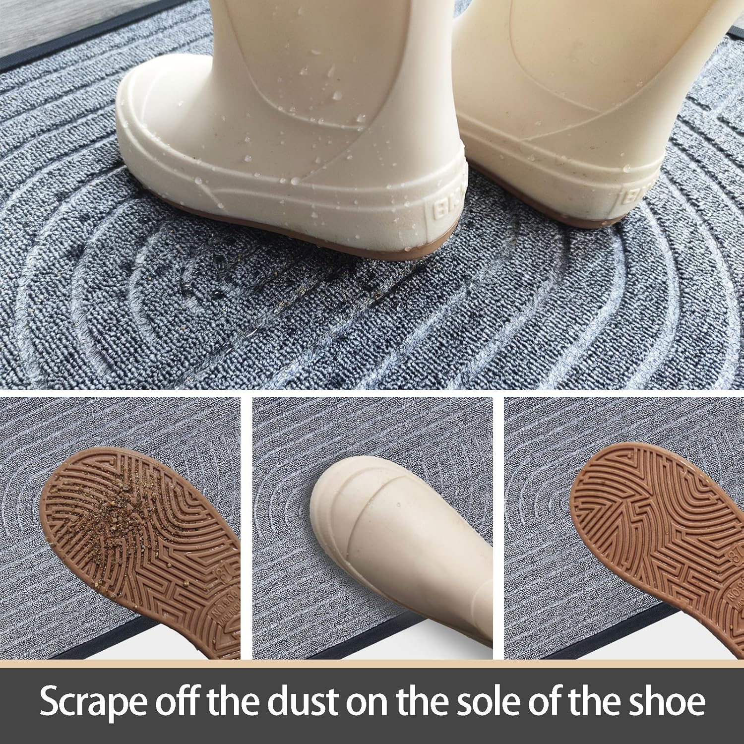 Door Mat for Outdoor Indoor Entrance, Entry Mat Skidproof and Waterproof, Front Door Mats with Durable Non-Slip Backing. Dark Grey, 24"x36"