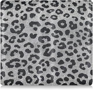 Auto Registration Insurance & ID Card Holder Fake Glitter Leopard Print Grey Premium Leather Car Essentials for any Car, Truck, Motorcycle, Trailer or Boat