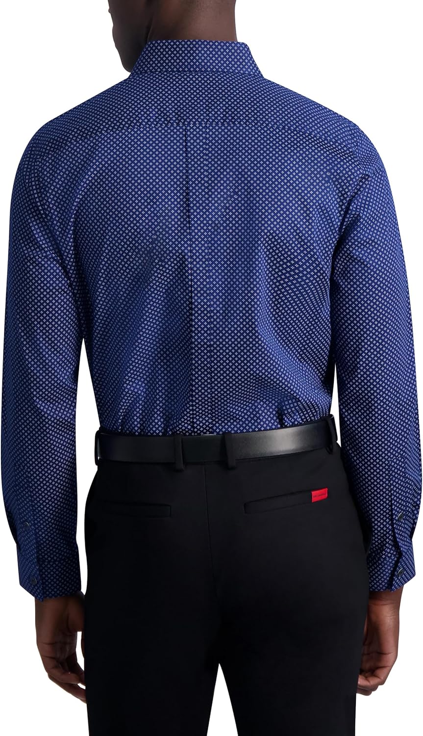 Karl Lagerfeld Men's Flower Dot Long Sleeve Dress Shirt