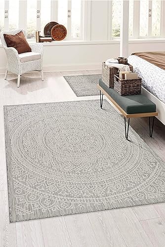 Miniatura 7 de Adiva Rugs - Alfombra para interior y exterior, tapete fácil de limpiar, resistente a la intemperie y las manchas, para comedor, patio, terraza,