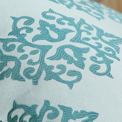 Miniatura 6 de CaliTime - Juego de 2 fundas de almohada de jacquard suave para sofá, decoración del hogar, diseño de flores de damasco