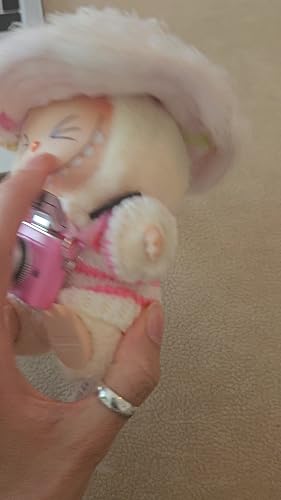Set De Ropa Para Muñeca De 17 Cm | Jersey De Rayas, Gorro De Felpa, Cámara Y Violín En Rosa | Accesorios Para Peluche | Regalo Para Coleccionistas Y Niños