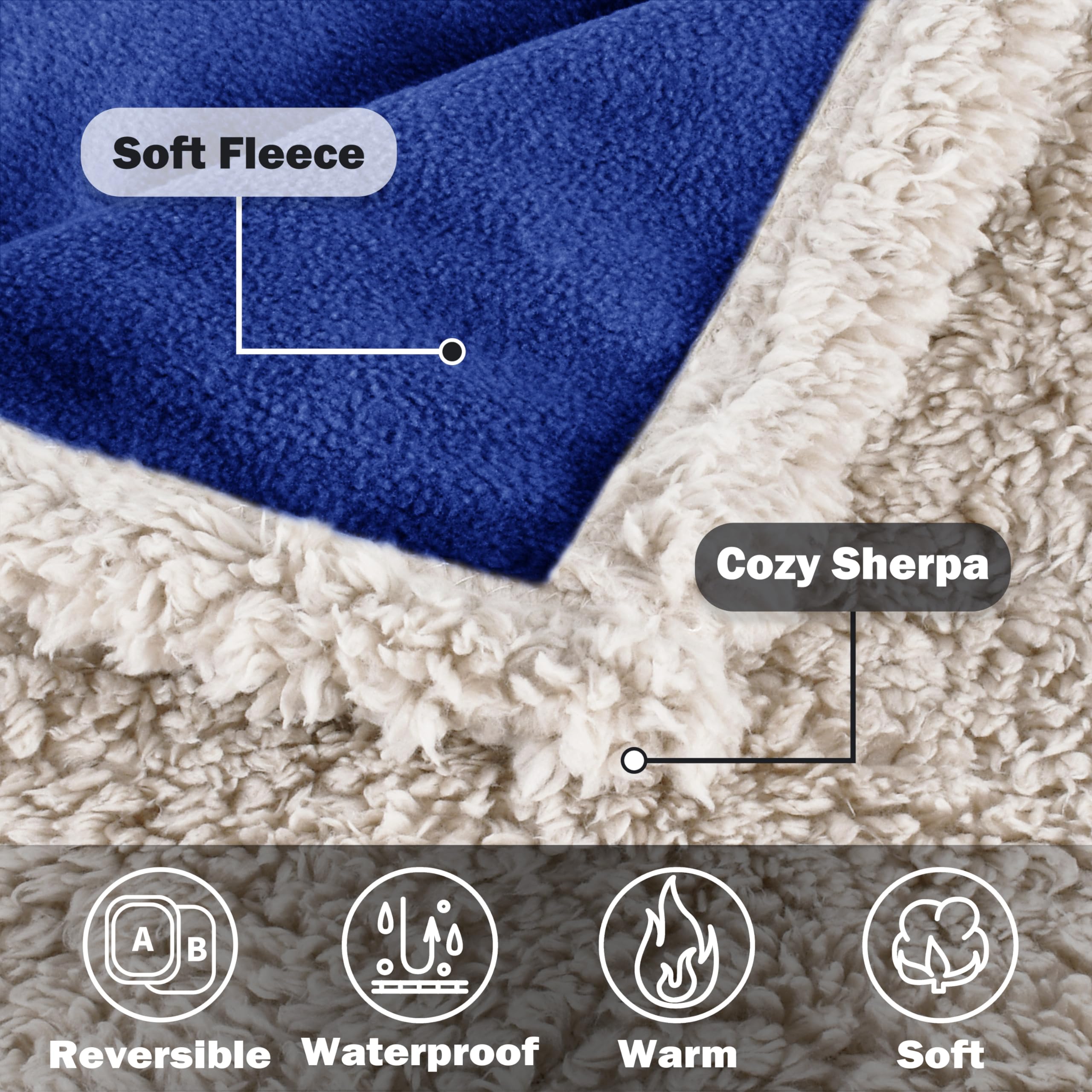 Catalonia Classy Waterproof Love Blanket for Bed Fleece Intimacy Blanke for Adults Reversible Washable Dog Blanket for Sofa 150 x 130cm - Image 2
