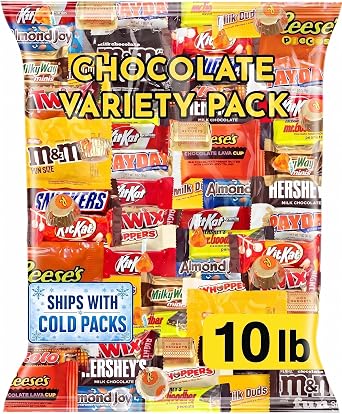 Assorted Chocolate Candy Variety Pack 10 lb Bulk Individually Wrapped Chocolates for Parties, Gifting, Holidays & Everyday Indulgence Premium Mix for All Occasions