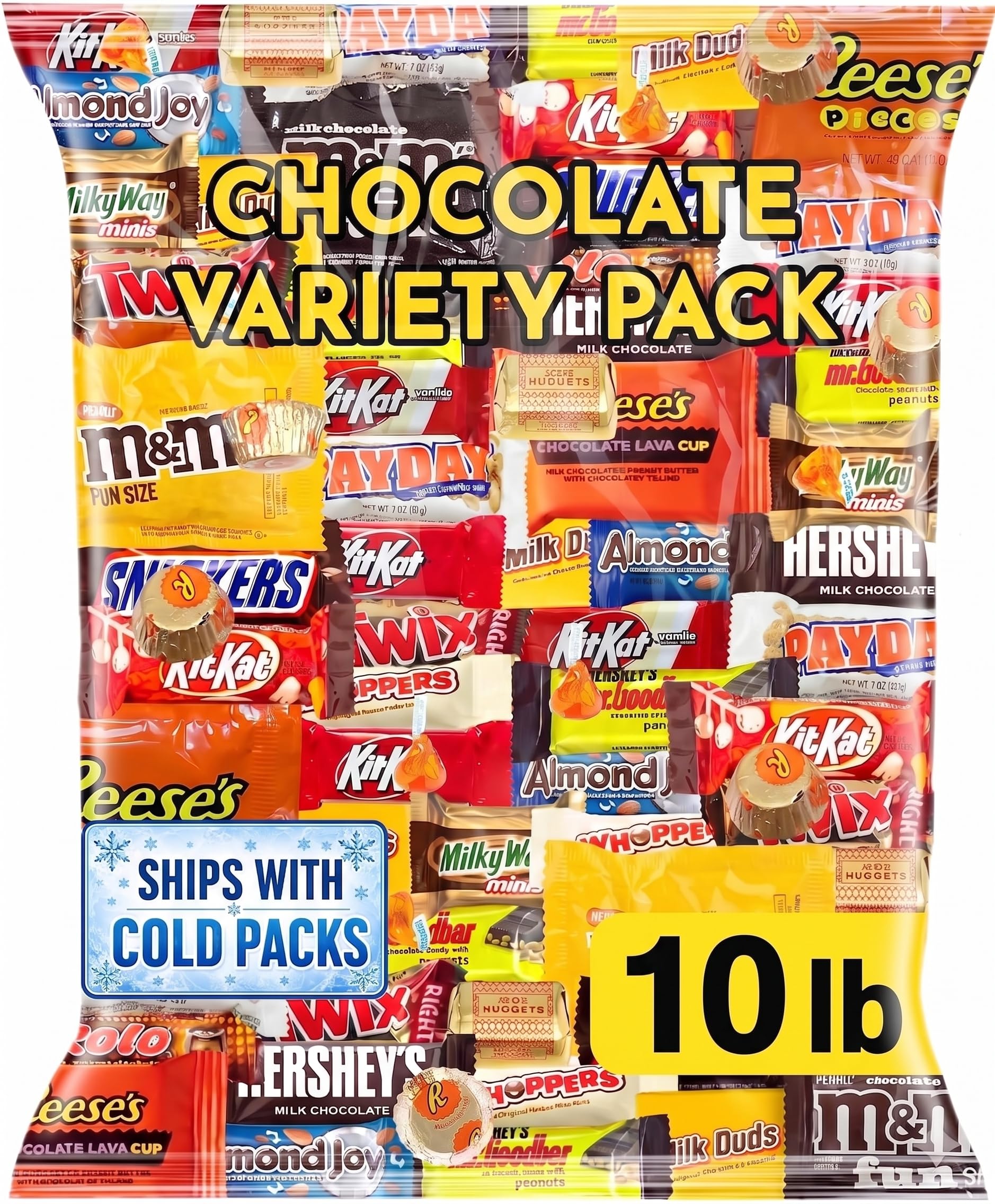 Assorted Chocolate Candy Variety Pack 10 lb – Bulk Individually Wrapped Chocolates for Parties, Gifting, Holidays & Everyday Indulgence – Premium Mix for All Occasions