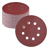 Vista 27 de WORKPRO 50 discos de lija de grano 60 – Papel de lija de 5 pulgadas con 8 agujeros de gancho y bucle para lijadora orbital aleatoria