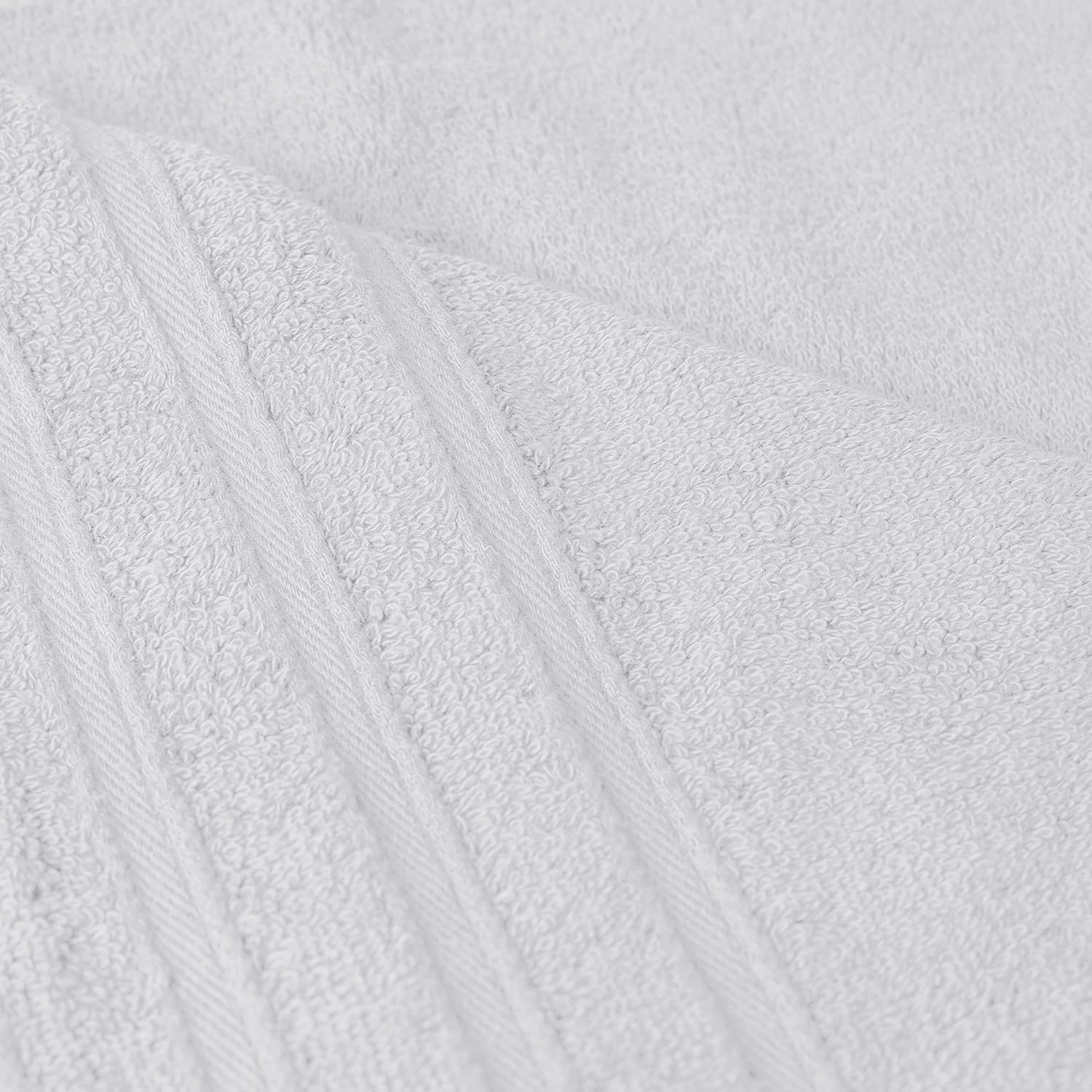 White 8 Pieces Decorative Bath Towel Sets - Cotton Bath Towel Set - Washcloth Set – Hand Towel- 100% Cotton - Highly Absorbent Towels- Hotel Spa Home Gym Beach Towels