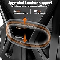 Vista 4 de Silla de oficina, sillas de escritorio ergonómicas para computadora del hogar, silla transpirable y cómoda de malla con soporte lumbar ajustable