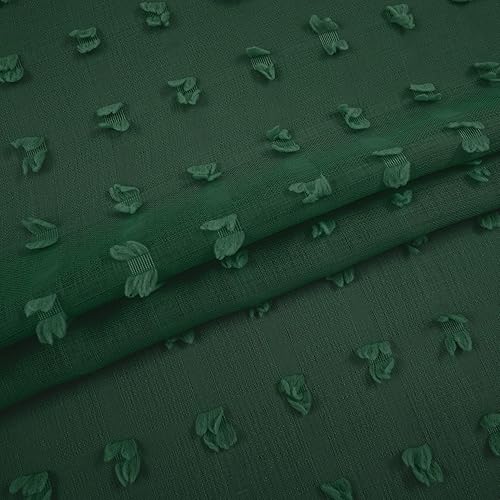 Miniatura 4 de KOUFALL Cortinas de Navidad verde esmeralda oscuro para sala de estar, Cortinas Navideñas para la Sala de Navidad, cortina transparente texturizada