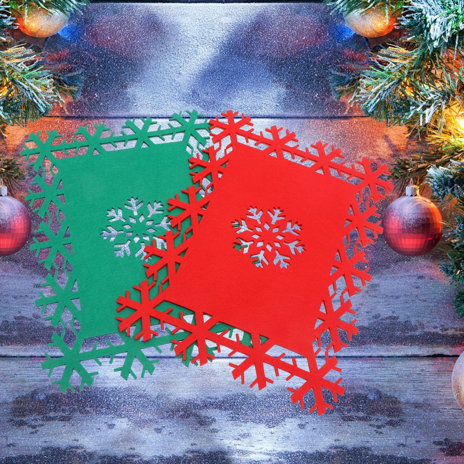 Kichvoe 24pezzi Tovaglietta di Natale Fiocco Tovagliette Riutilizzabili per Feste di Natale Decorazioni per Tavola di Casa