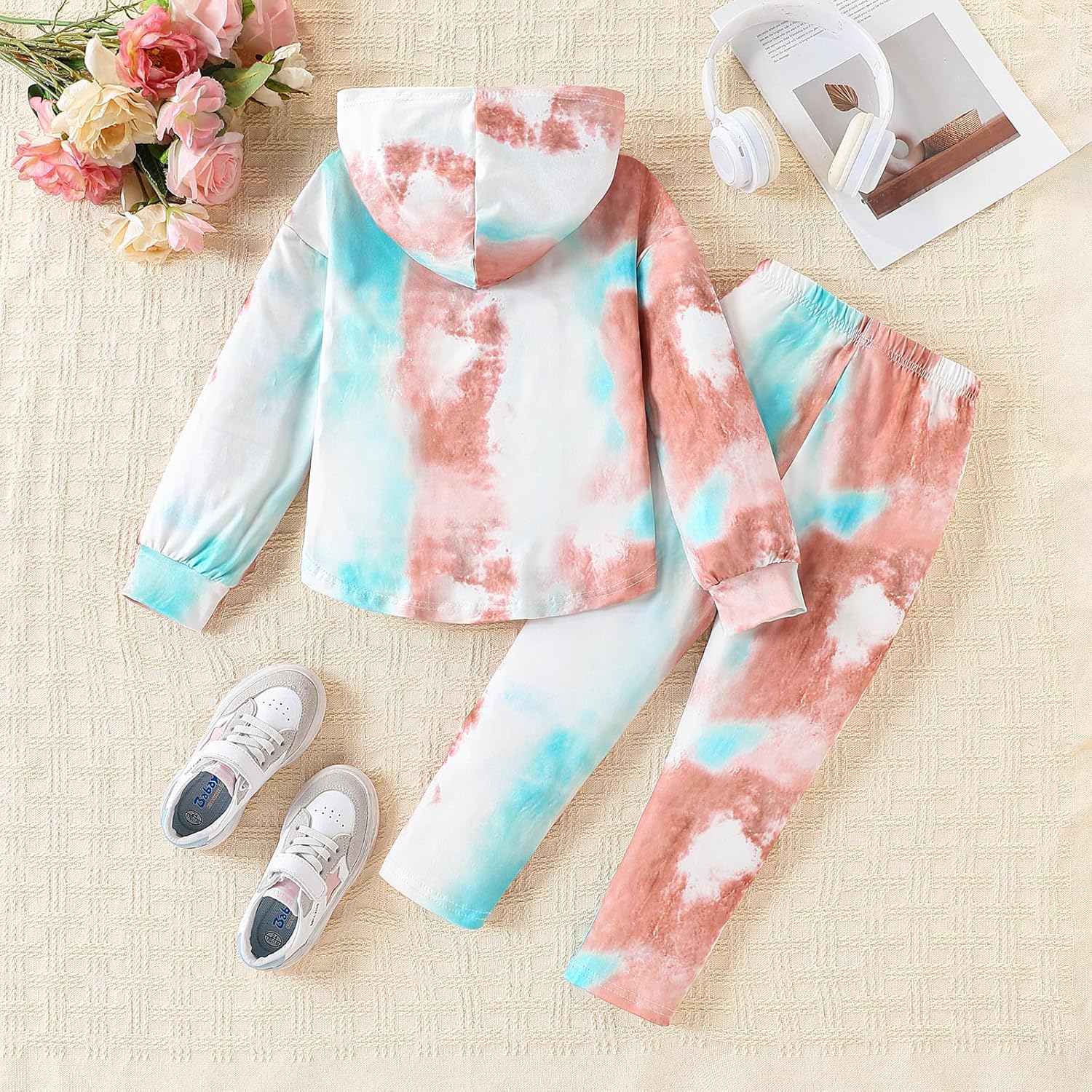 Kid Toddler Girl Clothes Tie Dye Hoodie Sweatshirt Little Girls Fall Pullover Hooded Pant Outfits Set - Image 7