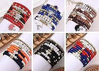 Vista 3 de Cooluckday 𝐇𝐞𝐢𝐬𝐡𝐢 𝐁𝐞𝐚𝐝𝐞𝐝 𝐒𝐭𝐫𝐞𝐭𝐜𝐡 𝐁𝐫𝐚𝐜𝐞𝐥𝐞𝐭𝐬 for Women Stackable Polymer Clay Beads Bracelets Bulk Boho Friendship Jewelry Set for Women