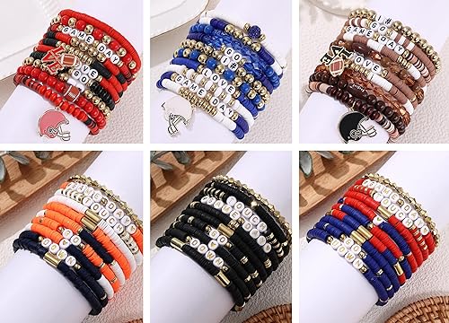 Miniatura 3 de Cooluckday     for Women Stackable Polymer Clay Beads Bracelets Bulk Boho Friendship Jewelry Set for Women