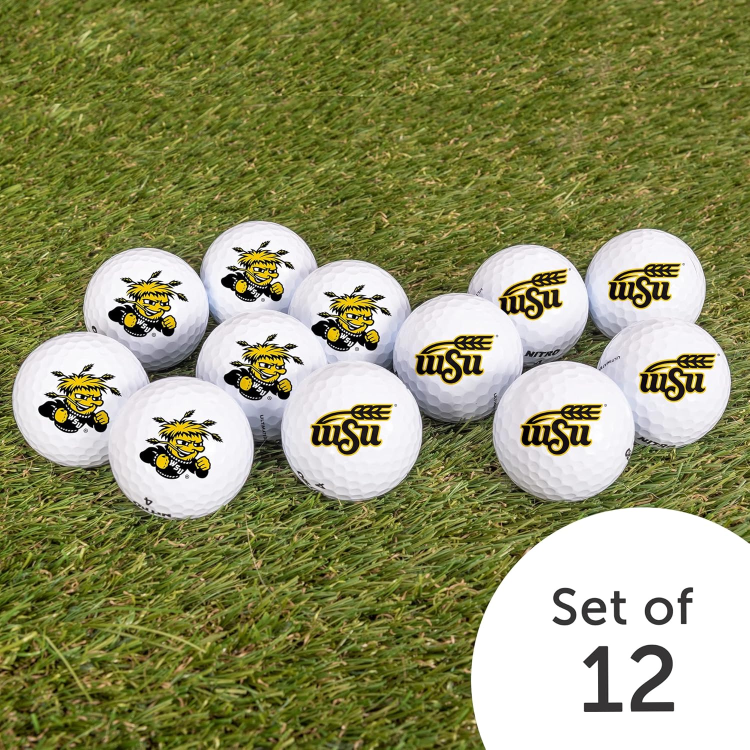 Desert Cactus Wichita State University Golf Balls 12 Pack – WSU Shockers Full Color Dozen – Officially Licensed Sport Team Accessory