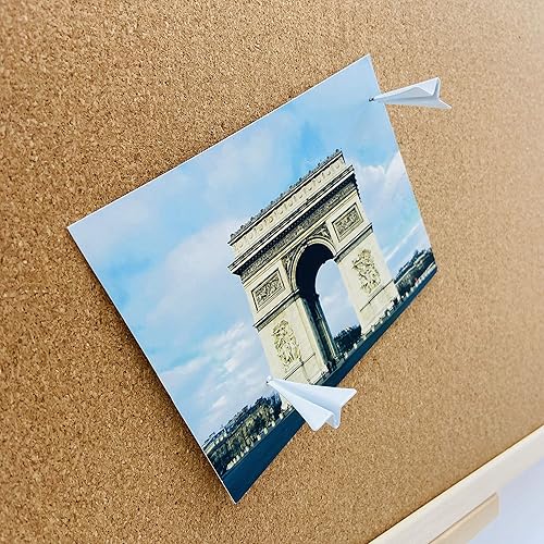 Miniatura 6 de FoyaHome - Alfileres decorativos de avión blancos, 12 piezas de papel para aviones, mapas, cubículos, tachuelas creativas para tablero de corcho,