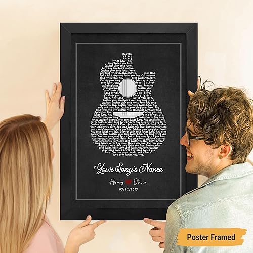 Vista 199 de VICILO Póster musical personalizado con letras de canciones, decoración sentimental perfecta, regalo de San Valentín para él, regalos de novio