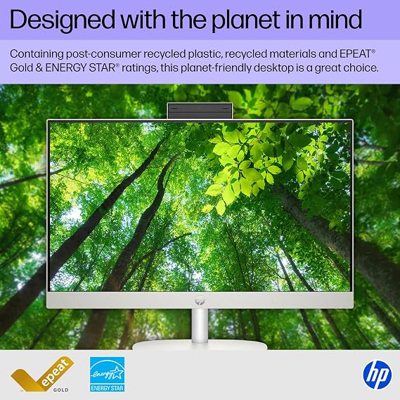 HP 23.8 inch All-in-One Desktop PC, FHD Touchscreen, Intel Core Ultra 5 125U, 8 GB RAM, 512 GB SSD, Intel Graphics, Windows 11 Home, Shell White, 24-cr1170 (2025)