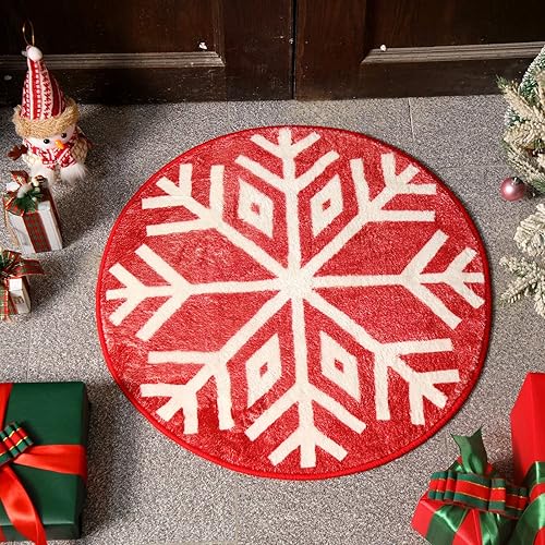 Miniatura 4 de Juego de 2 tapetes de cocina de Navidad, tapete de Navidad con copos de nieve, tapete de invierno, antideslizantes, para el hogar, cocina, puerta,