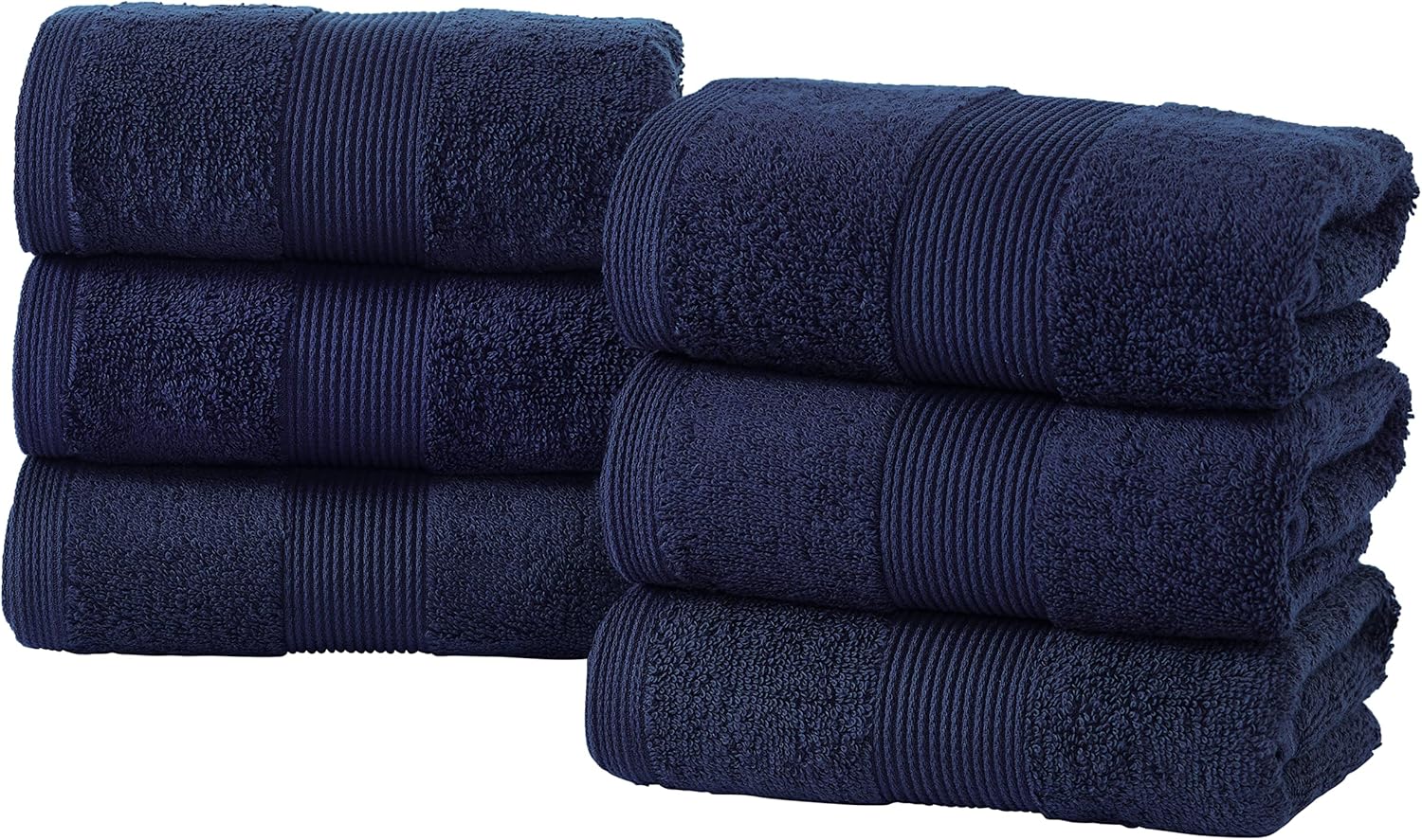 Fabstyles Super Soft and Absorbent Hand Towel, Luxury Hand Towels for Spa, Home, and Hotel, Quick Dry Hand Towels, Set of 6, 16 x 28 Inches (Navy)
