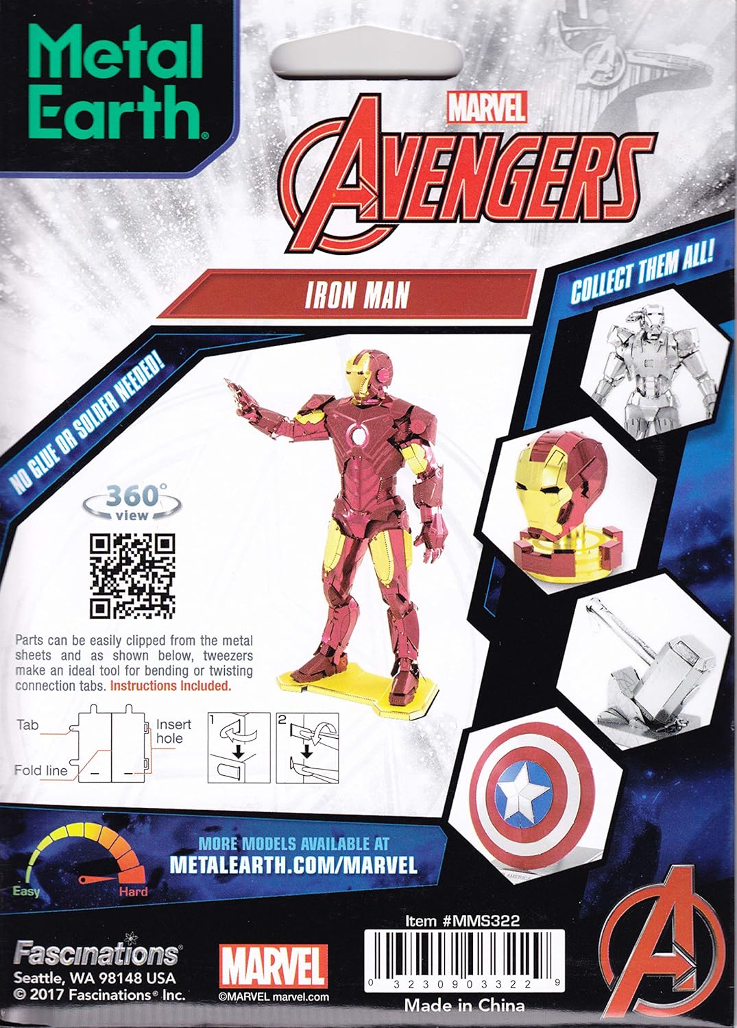 Fascinations Metal Earth Marvel Iron Man 3D Metal Model Kit