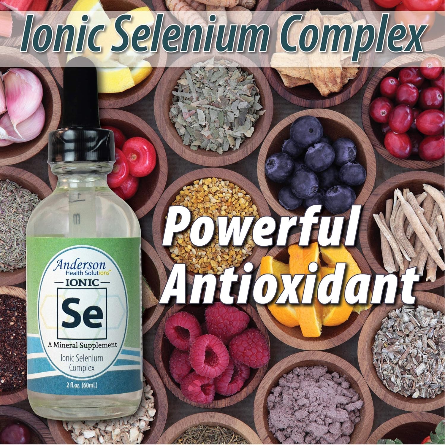 Anderson’s Ionic Selenium Complex, Liquid Selenium Supplement Drops, Supports Thyroid and Immune System, Antioxidant, Ionic Mineral Drops, Fights Free Radicals, 40 Servings, 2 fl oz : Health & Household