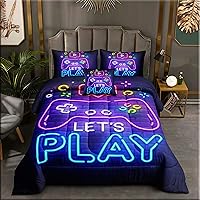 Vista 8 de ROWADALO 5 Pieces Gaming Bedding Set for Boys Gamer Comforter Set Twin Size,Game Controller Comforter for Boys Kids Teen 3D Gamepad Microfiber