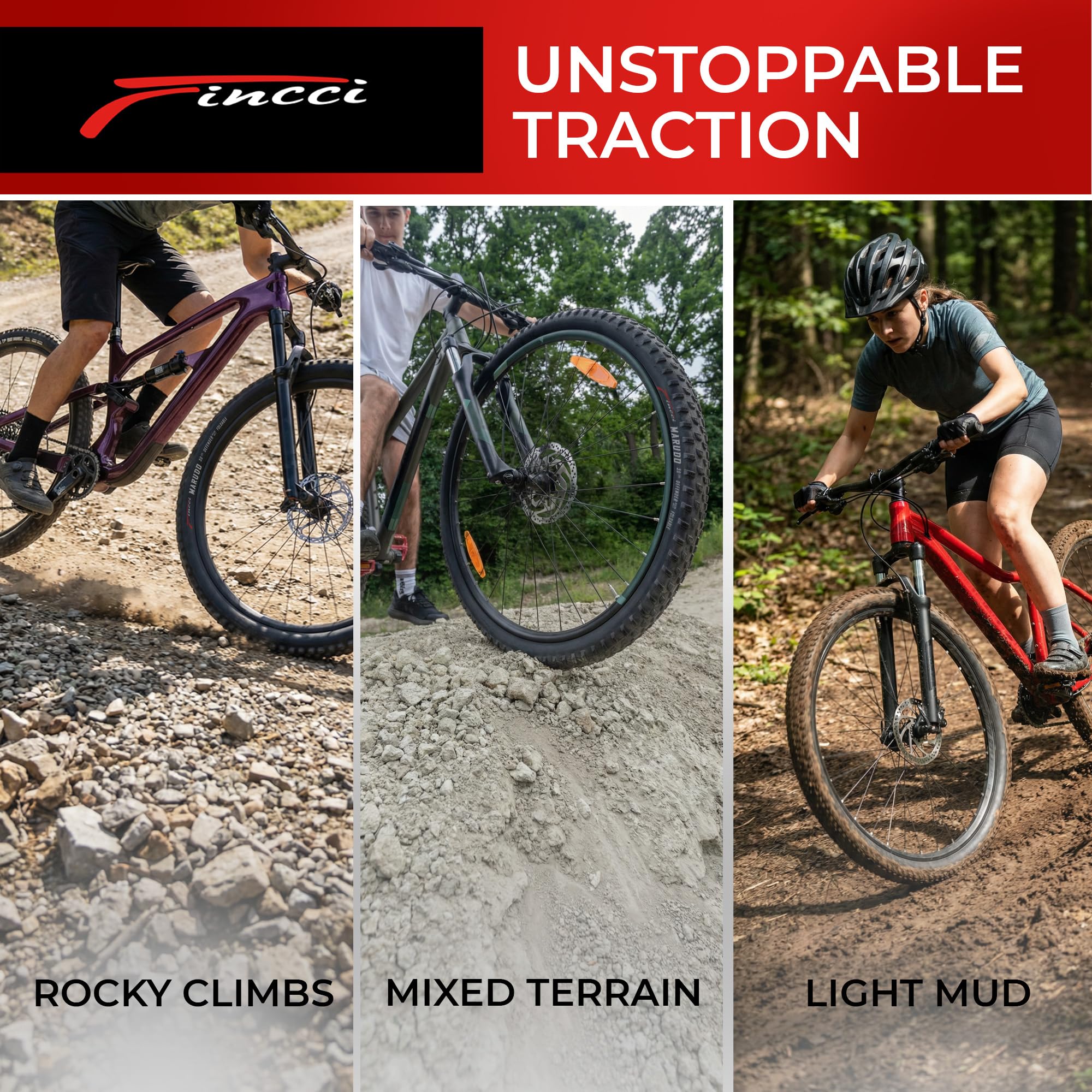 Fincci Coppia Copertoni MTB 29 Pollici 29x2.10 Pieghevoli 60 TPI Rinforzati Cordone Acciaio Protezione Anti-Foratura LVL3 1mm per XC, Trail e Uso Quotidiano