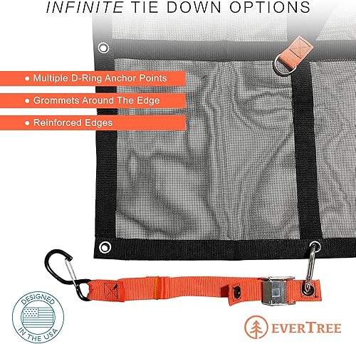 Miniatura 5 de Cubierta de carga de red de carga resistente para camión y remolque, malla resistente antidesgarros, anillos en D de metal + correas, grande, 8.75 x