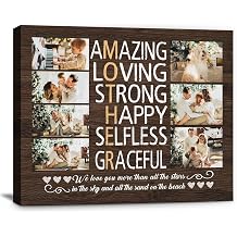 Dazella Personalized Mothers Day Gifts for Mom from Son Daughter Unique Birthday Presents for Mom Custom Canvas Prints with Your Photo Canvas Wall Art Home Decor