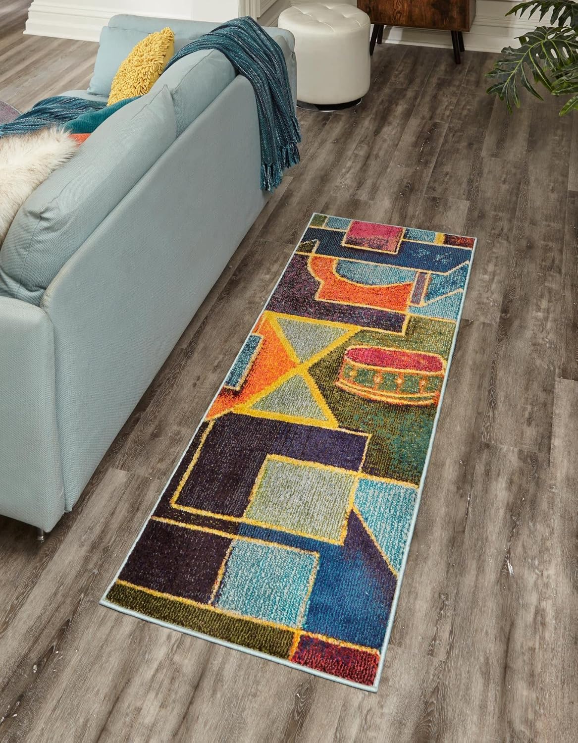 Rugs.com Haerfest Collection Rug – 4' x 6' Multi Low Rug Perfect for Entryways, Kitchens, Breakfast Nooks, Accent Pieces