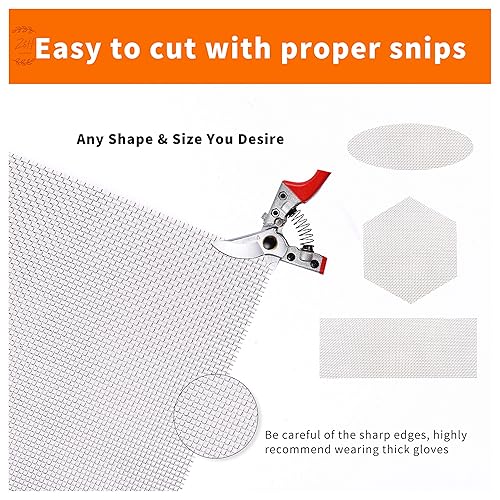 Miniatura 3 de Paquete de 4 mallas de alambre tejidas de acero inoxidable 20-304, 20 agujeros de malla de 0.039 in, 12 x 8.2 pulgadas (11.8 x 8.3 in), resistente,