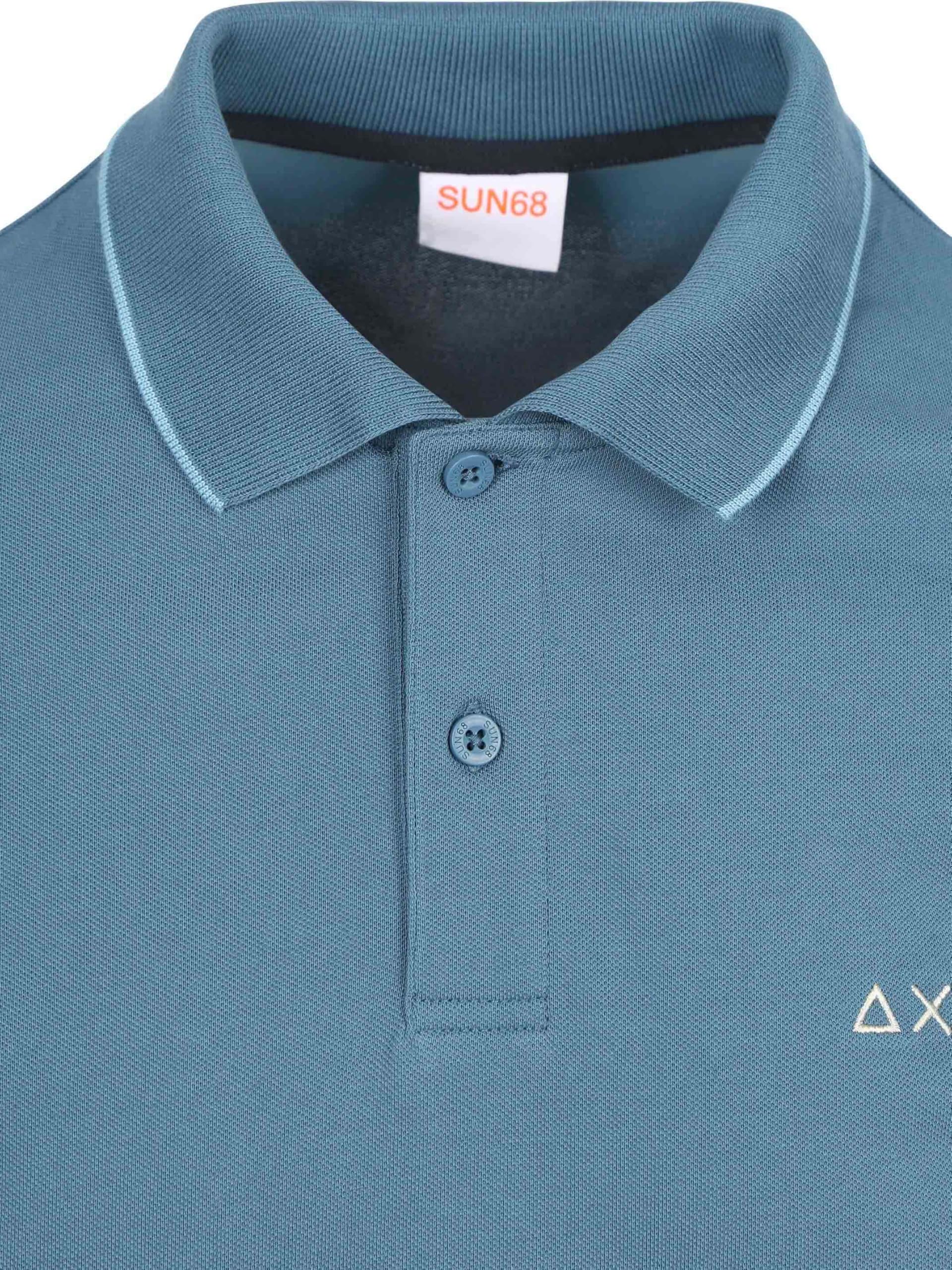 Sun68 Polo Shirt Kleine Streifen Kragen