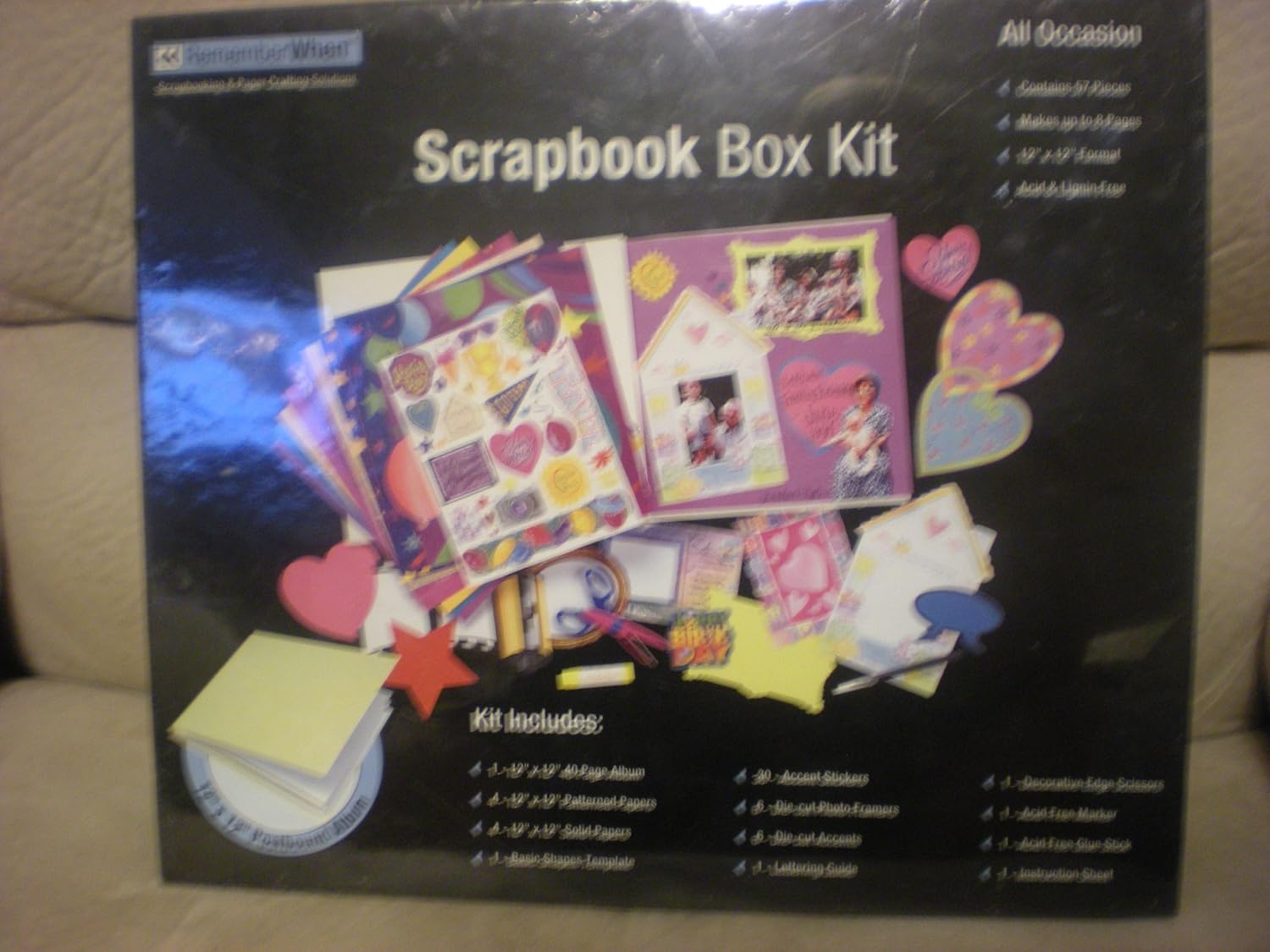 Remember When All Occasion Scrapbook Box Kit Arts, Crafts
