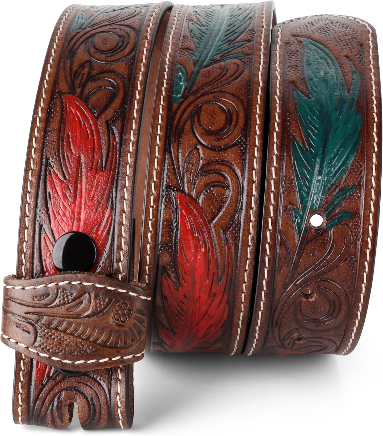 F&L CLASSIC Western Belt without buckle for men – Full Grain Leather Cowboy Belts for jeans - One Piece Leather strap belt