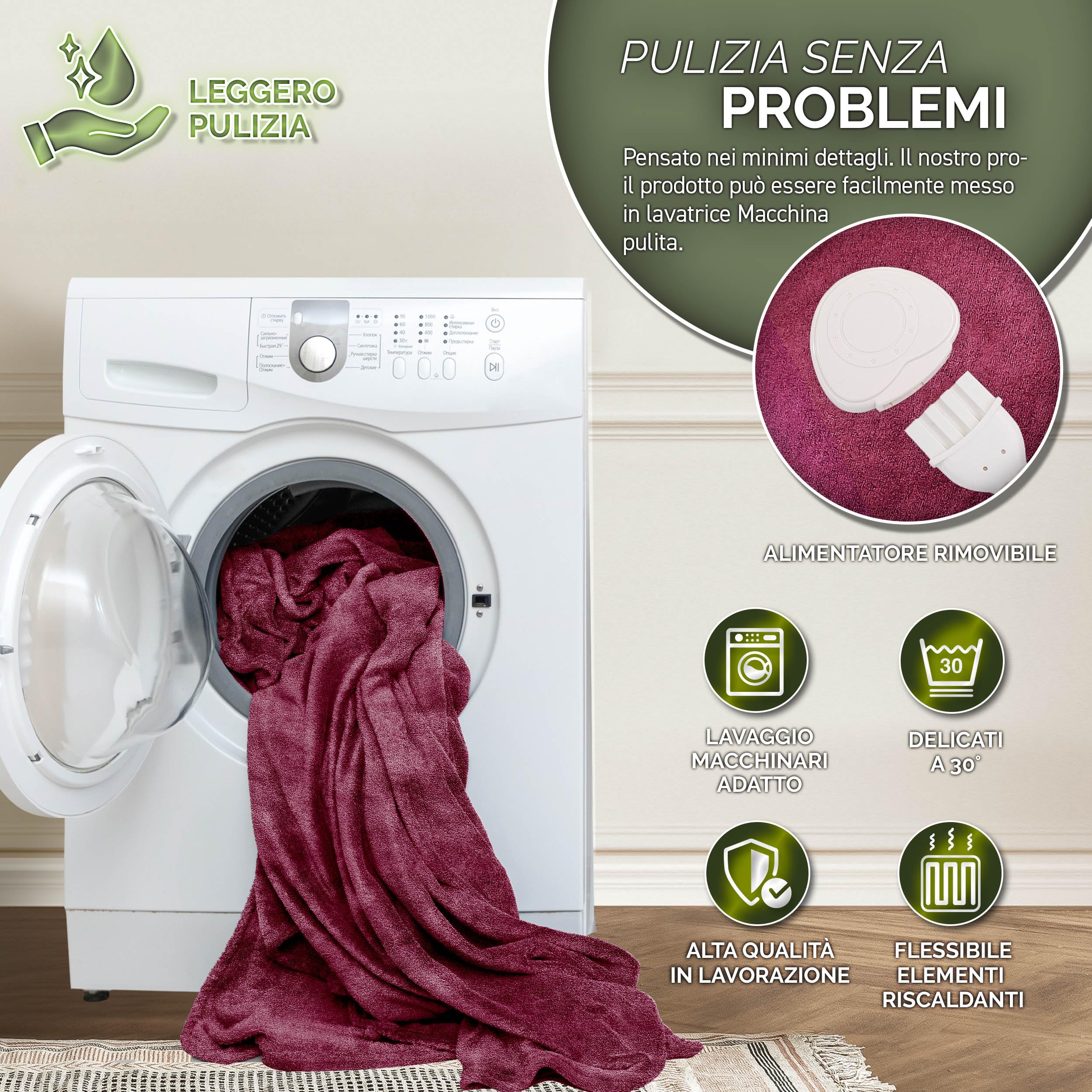 sinnlein® Sottocoperta Elettrica 180x130cm | Scaldaletto Elettrico con Spegnimento Automatico | Coprimaterasso Termico | Timer | 9 Livelli di Temperatura