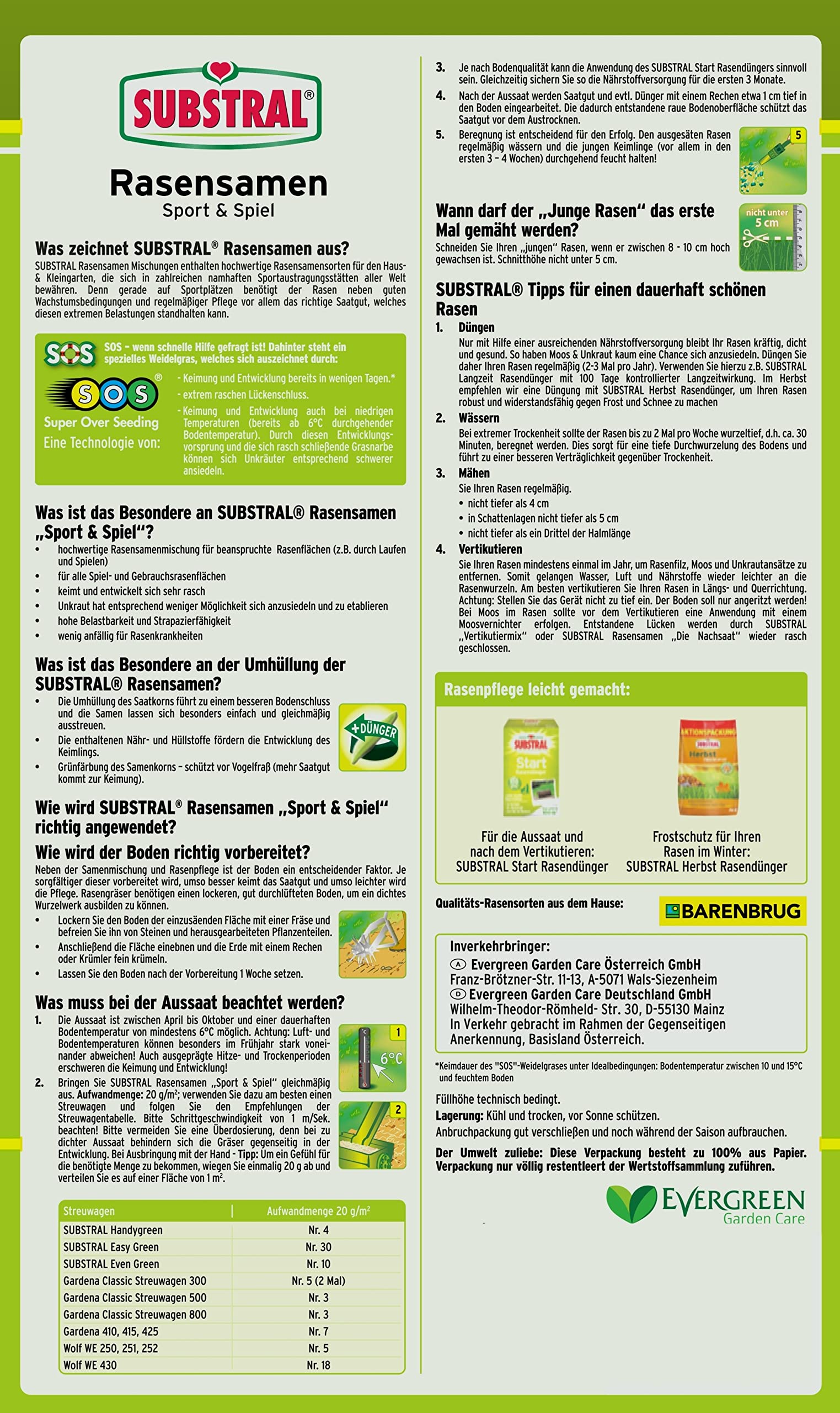 Substral Semences de gazon Sport et Spiel - 10 kg