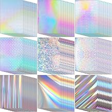 Kosiz 100 Sheets Metallic Holographic Card Stock Shiny Glitter Cardstock Iridescent Mirror Paper 8.5 x 11'' 250 GSM Thick Mixed Color Foil Paper for Scrapbook Letter Poster Craft(Multi Color)