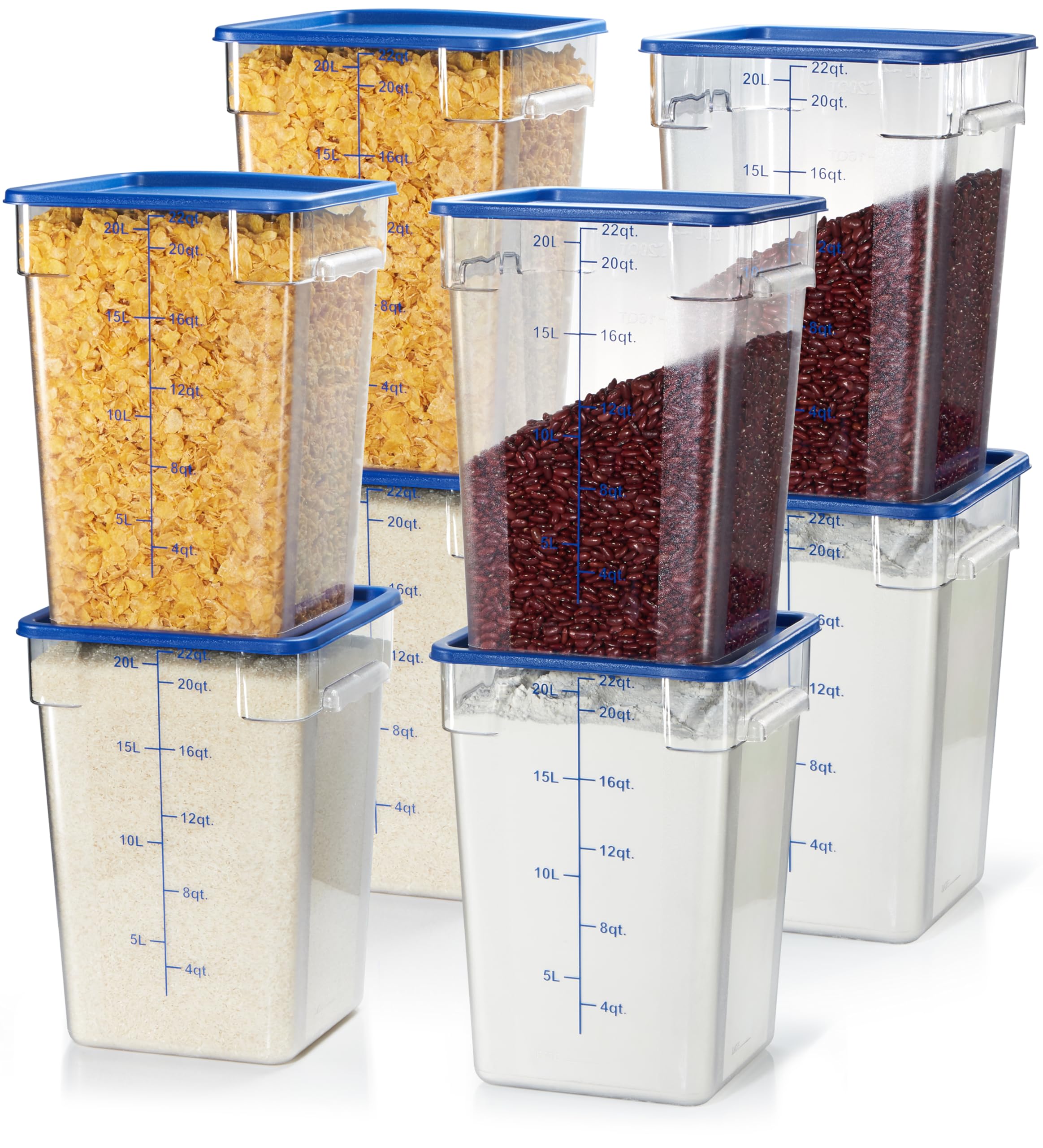 CURTA 8-Pack 22 Qt NSF Food Storage Containers