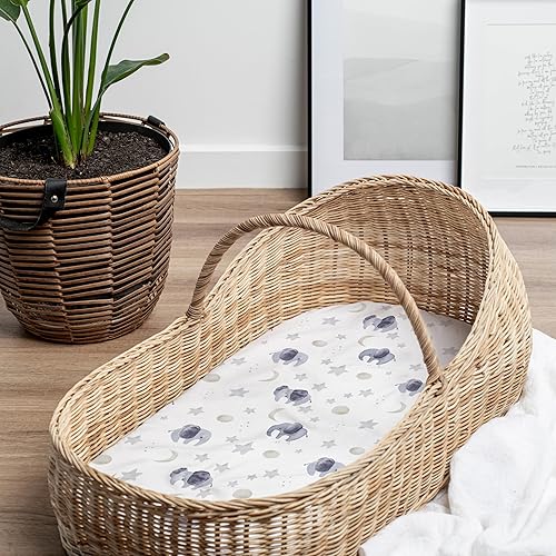 Miniatura 201 de Funda para cambiador de bebé, paquete de 2 unidades para niños, niñas (aeroplanos y nubes de acuarela), sábanas bajeras de primera calidad, funda