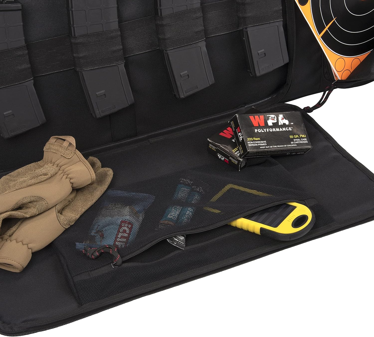 Allen Company Tac-Six 42" Lockable Squad Tactical Gun Case, Laser Cut Molle Front, Coyote - Image 4