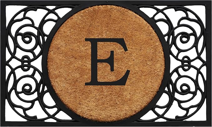 Calloway Mills 180031830E Armada Circle Monogram Doormat, 18" x 30" (Letter E)