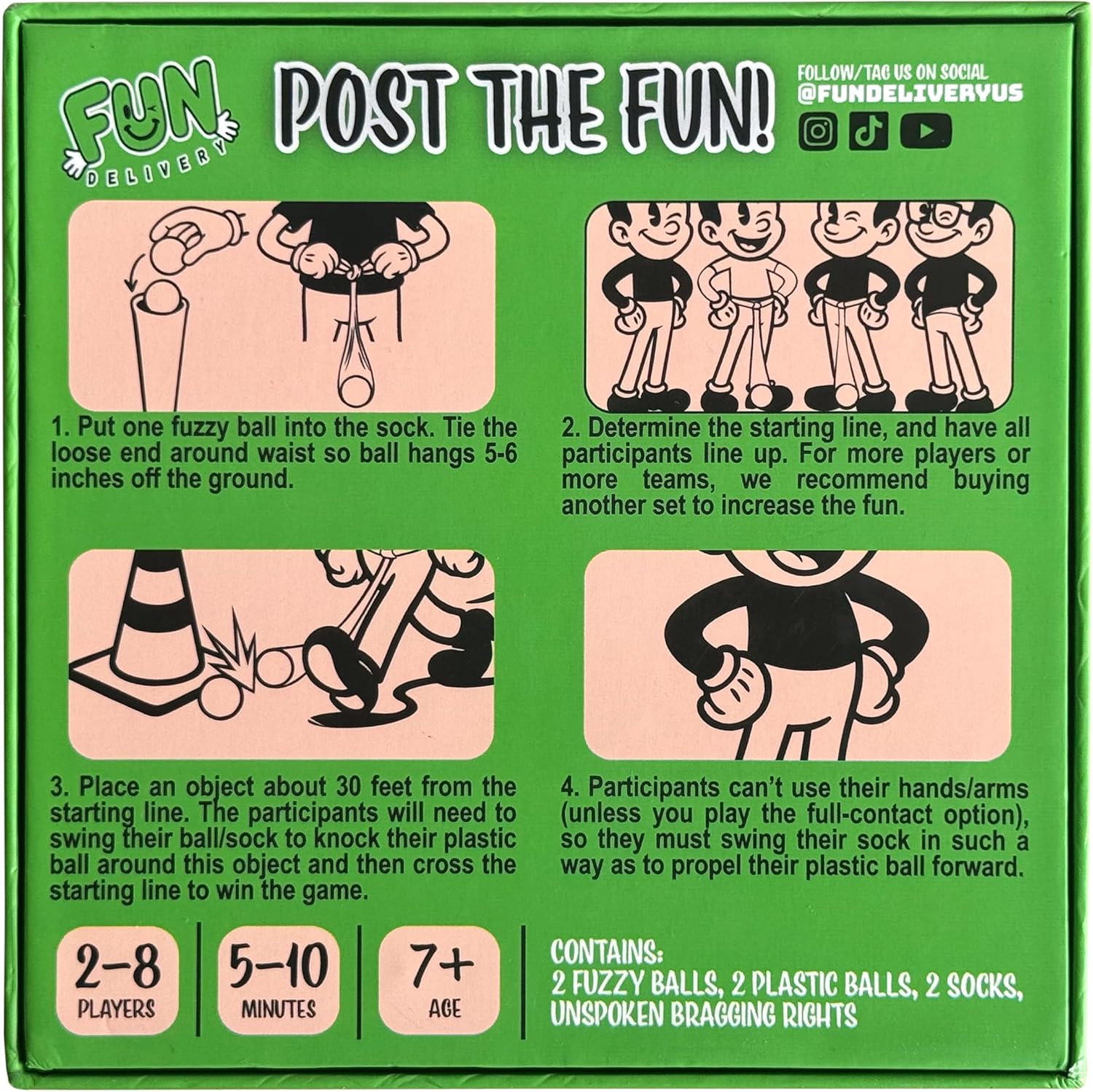 FUN delivery Trunk Swinging Contest Fun Party Game – Hip Swing Race Indoor and Outdoor Group Hilarious Game for Adults and Family – 2 Player Set for Office Parties, Family Game Nights and Gag Gifts