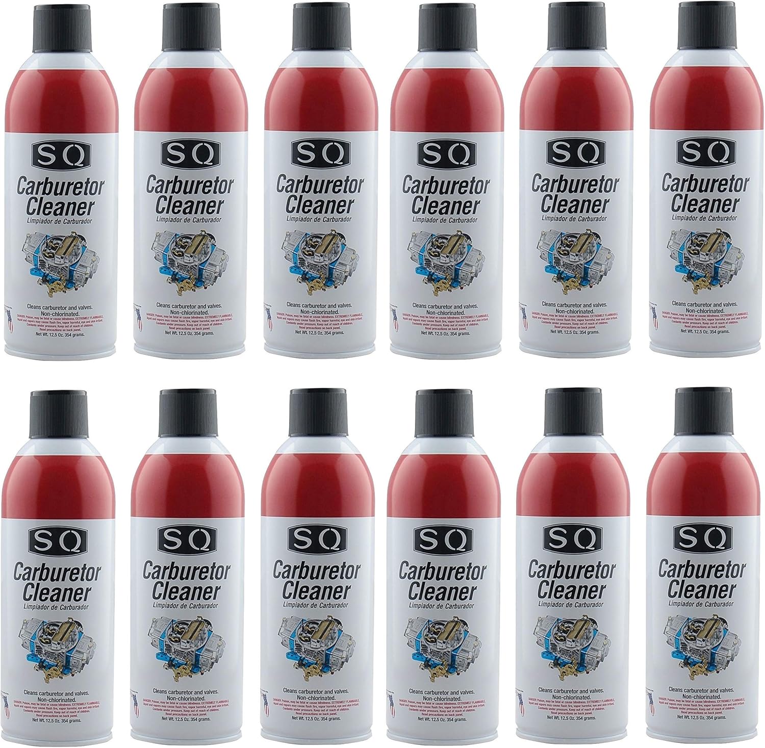SQ Carburetor Cleaner, 12 pack, 12.5 Oz per bottle
