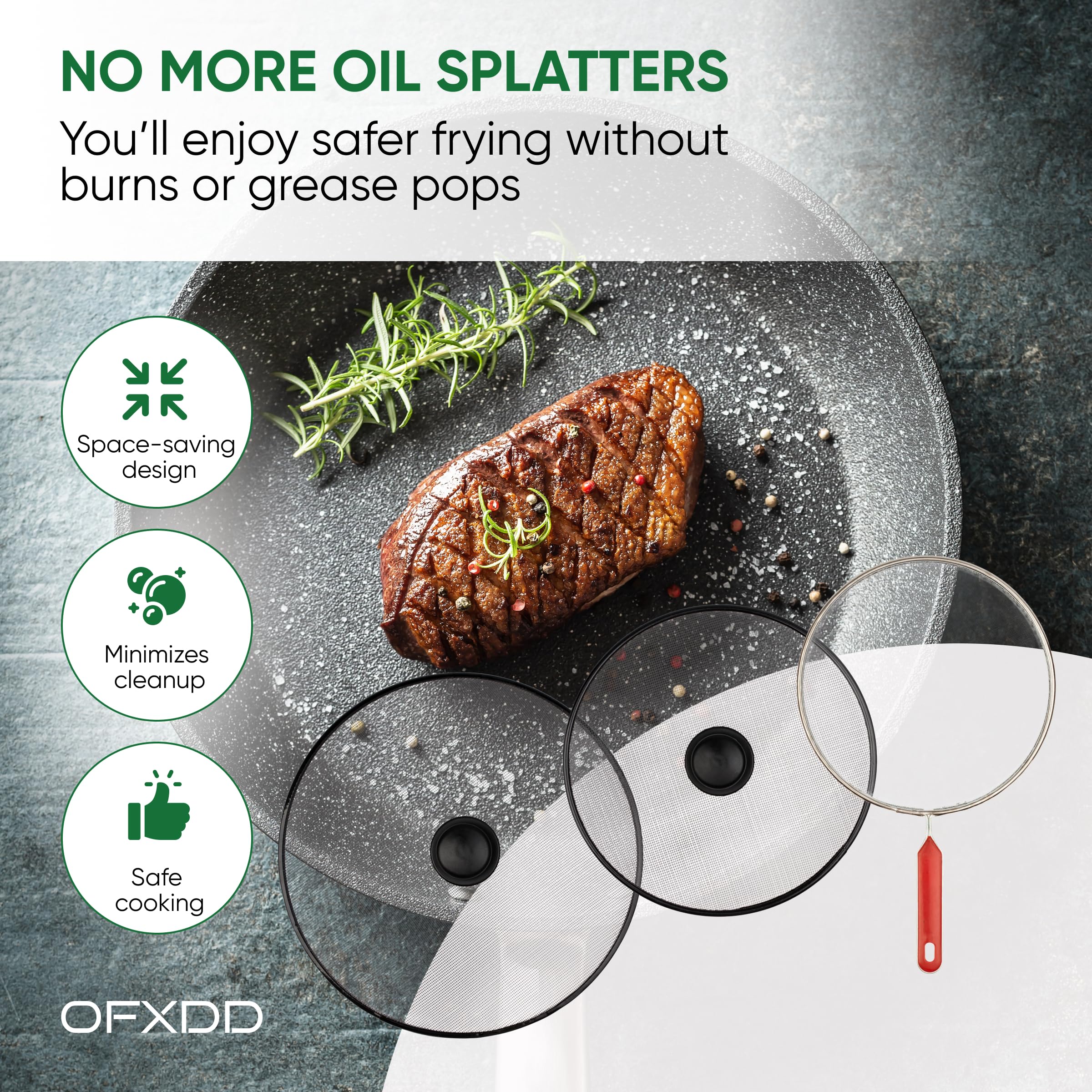 Cooktop Splash Guard For Frying Pan - Set Of 3: 8.2