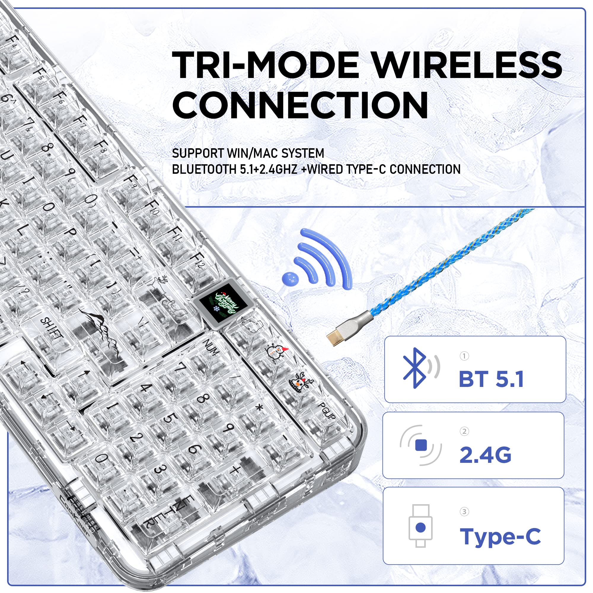 YUNZII Coolkiller CK98 Wireless Hot Swappable Mechanical Keyboard 