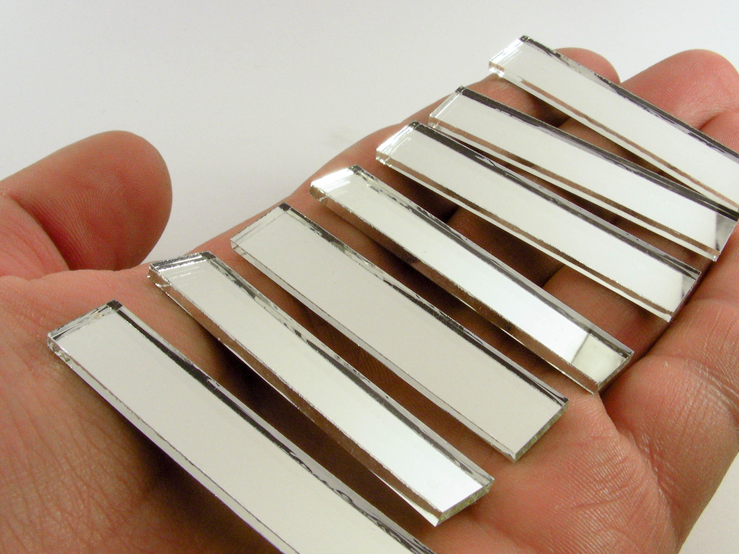 Rectangular 3/8" x 2" Mirror Mosaic Tile. 50 pcs